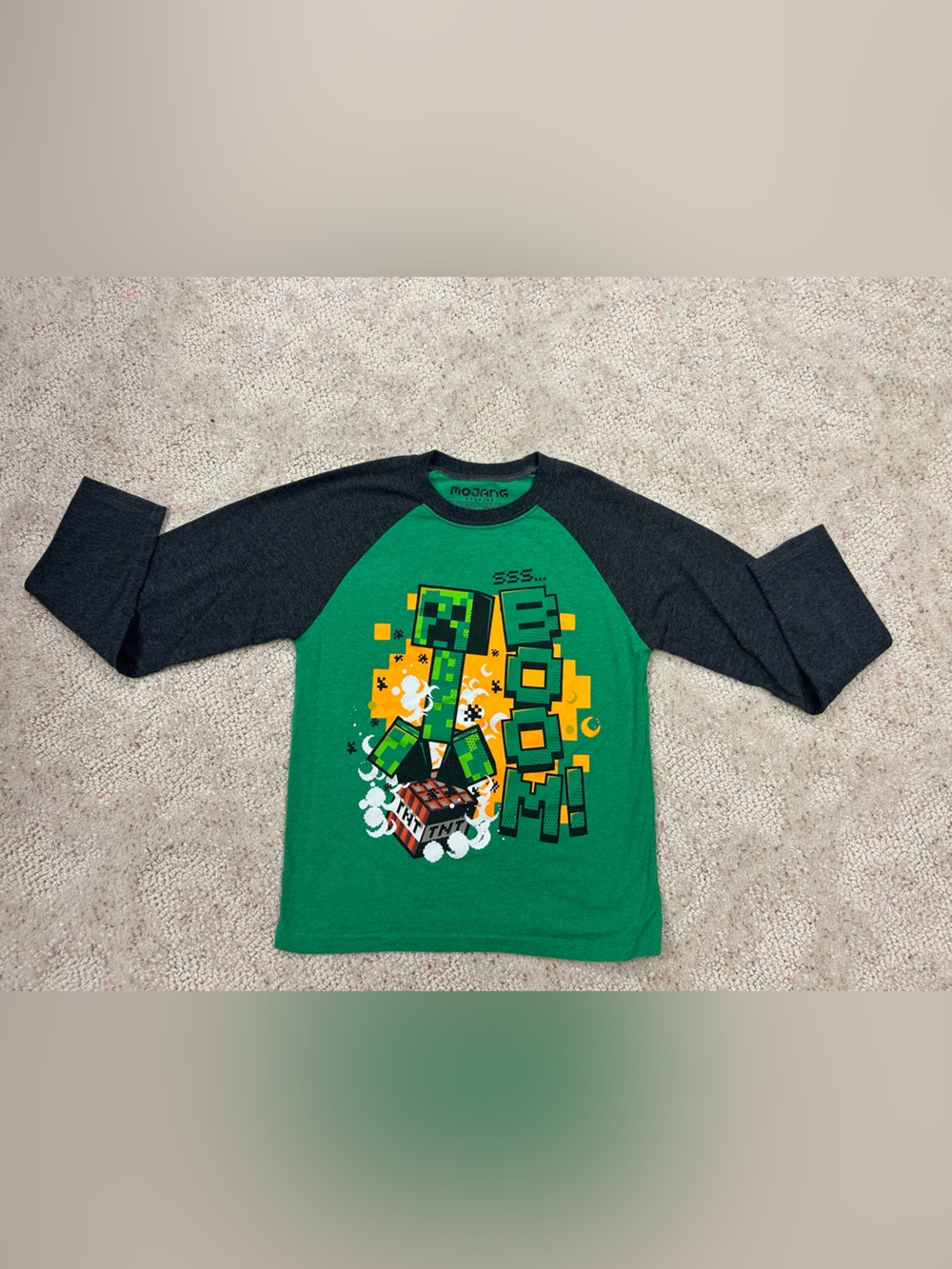 Minecraft boys size small long sleeve shirt “Boom” creeper / TNT
